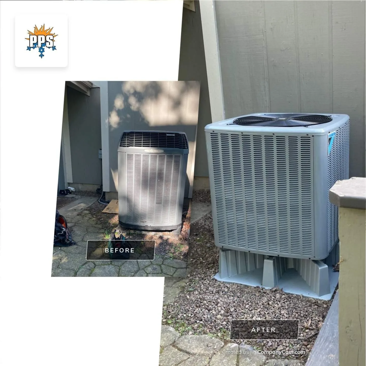 Before and after Daikin Fit replacement at a Hendricks County home