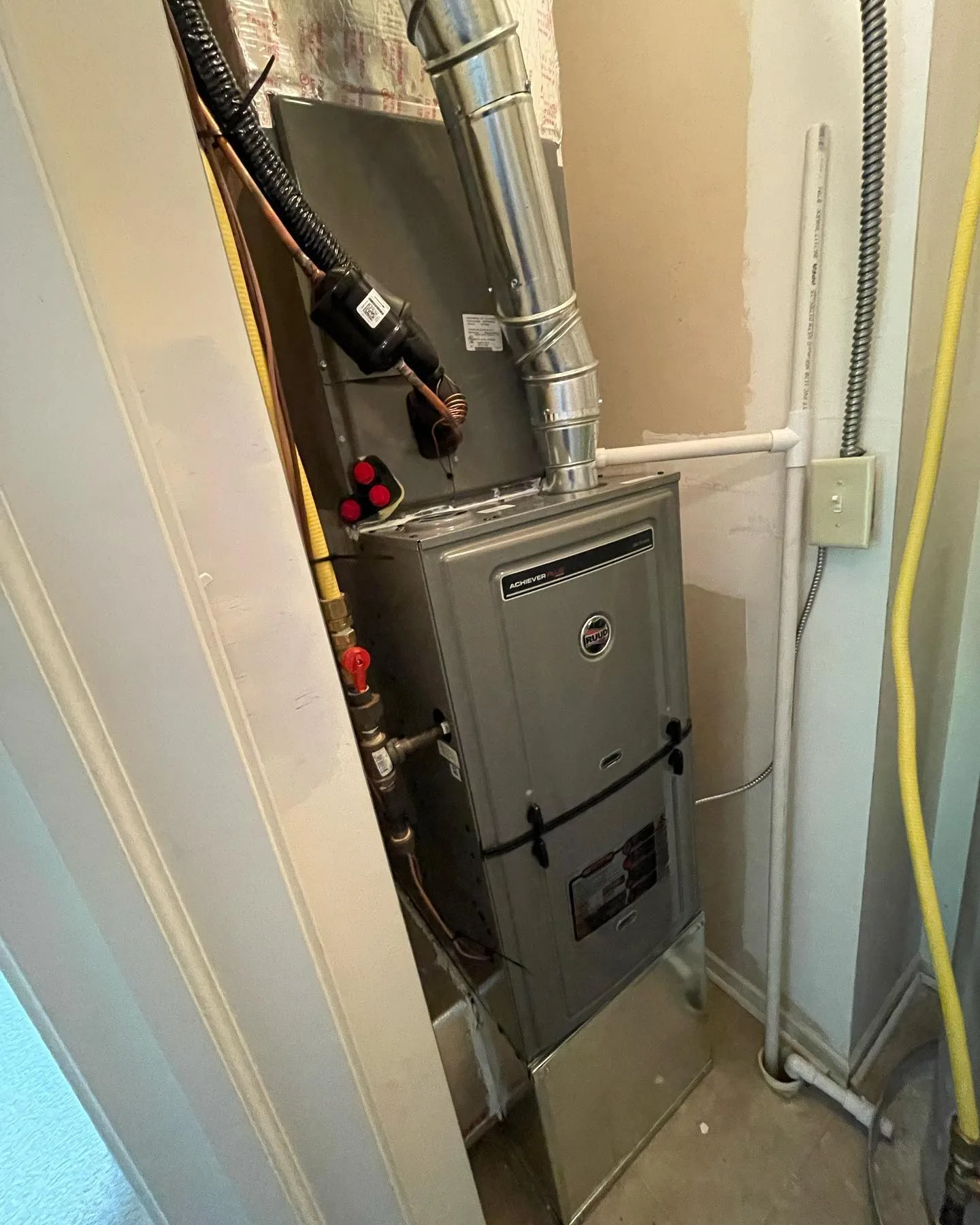 Closet-installed furnace inspected during a Clayton, IN pre-sale inspection